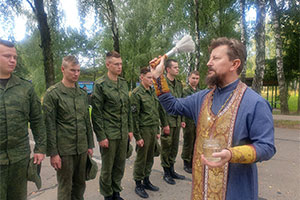 Молебен в 927-ом центре подготовки и применения беспилотных авиационных комплексов ВВС