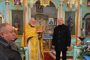 Передача иконы «Собор Небесных Покровителей лавр Святой Руси» храму Покрова Пресвятой Богородицы в аг. Ревятичи