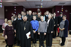 Беседа священнослужителя с учащимися 8 - 11 классов в Малечской школе